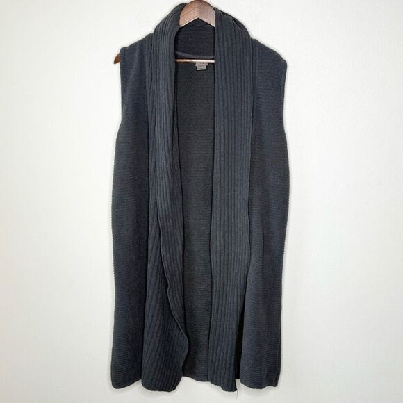 Natori Gray Plush Sleeveless Duster Cardigan - Women’s US L - Picture 1 of 8